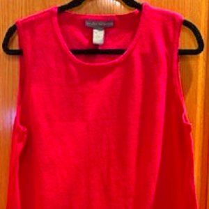 Jessica Holbrook Cotton Blend Solid Raspberry Knit Pull On Tank Top Sz: 1X